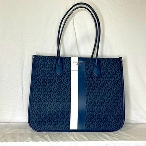 NWT: Michael Kors Heidi large leather tote in Admiral blue